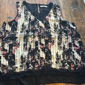 Ricki's Black and White Pleated Tank Top